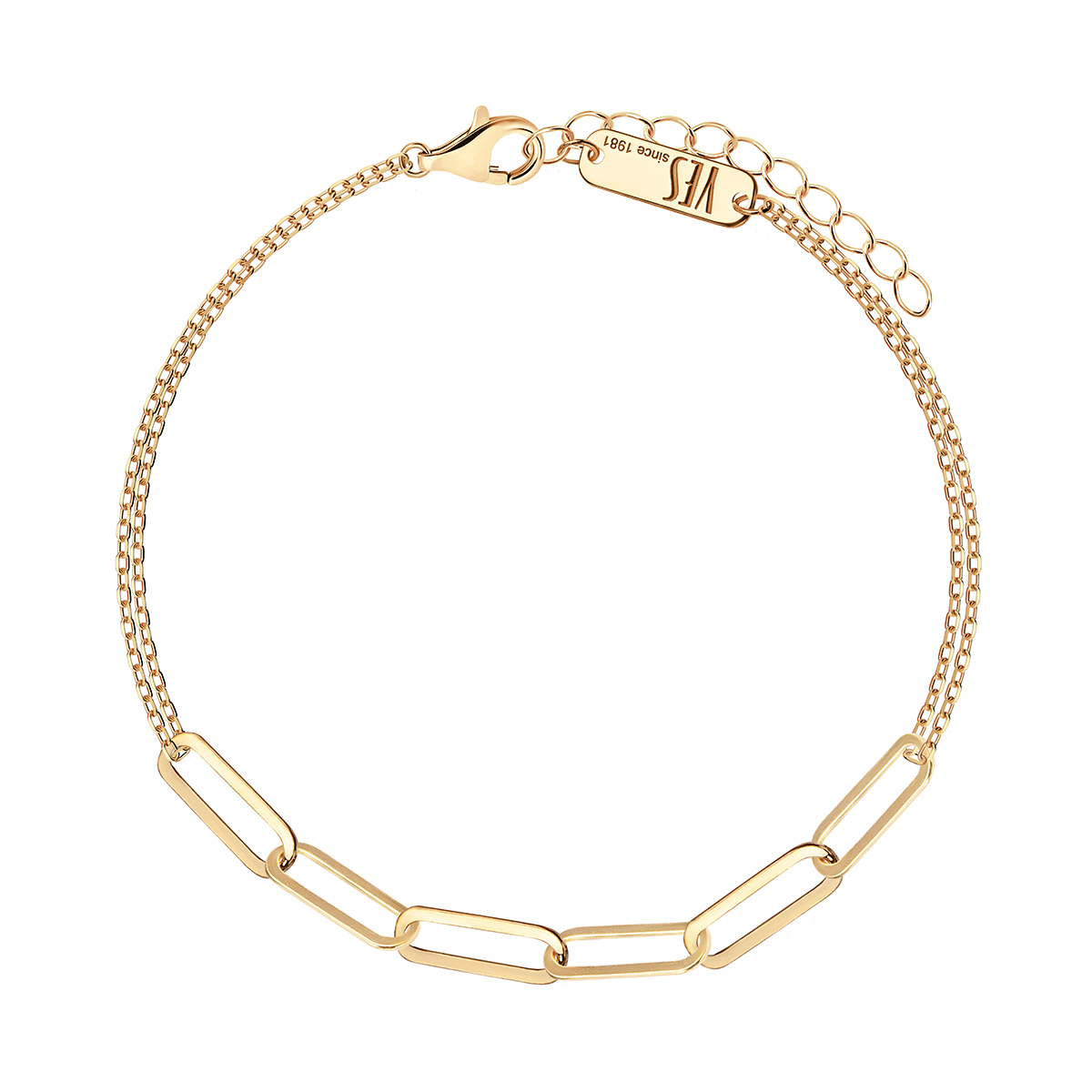 YES Bransoletka srebrna pozłacana - Chains