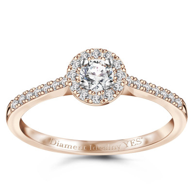 Pierścionek z różowego złota z Diamentem Idealnym YES - 0,33 ct - Metropolitan