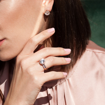 Pierścionek z różowego złota z diamentami H/SI - 1,00 ct - Metropolitan