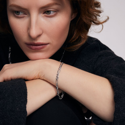 Bransoletka srebrna - figaro