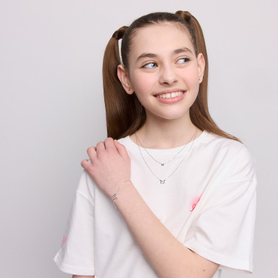 Bransoletka srebrna - motyle - Molly