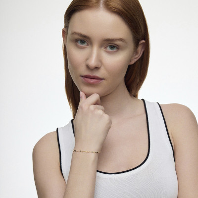 Bransoletka srebrna pozłacana
