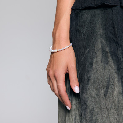 Bransoletka srebrna pozłacana z pereł - Pearls