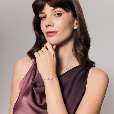 Bransoletka srebrna z cyrkoniami - Unique 