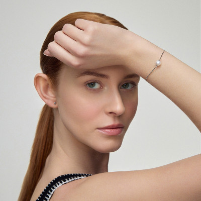 Bransoletka srebrna z perłą - Pearls