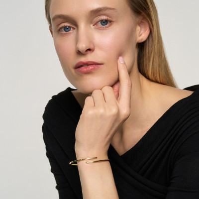 Bransoletka złota sztywna - otwarta - La Prima