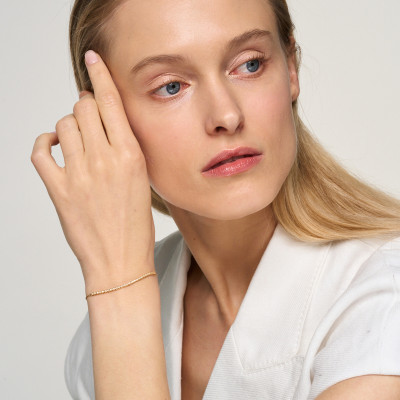 Bransoletka tenisowa złota z diamentami  