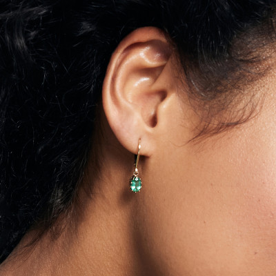 Kolczyki złote ze szmaragdami - Kolekcja Wiktoriańska