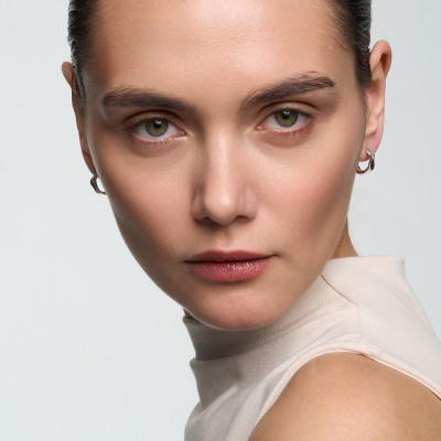 Kolczyki srebrne - koła - 1,4 cm - Twist