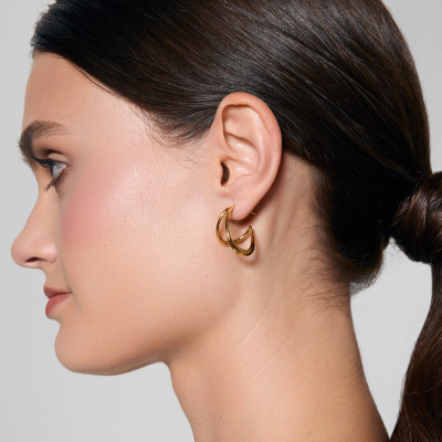 Kolczyki srebrne pozłacane - Simple