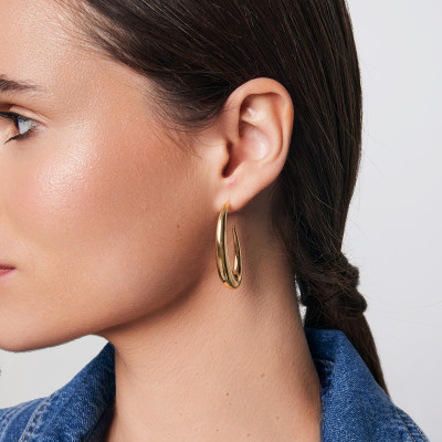 Kolczyki srebrne pozłacane - Simple