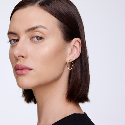 Kolczyki srebrne pozłacane - koła - 2,4 cm - Simple