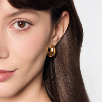 Kolczyki srebrne pozłacane - łezki - Simple