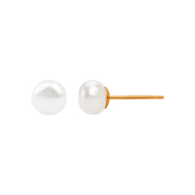 Kolczyki srebrne pozłacane z perłami - Pearls