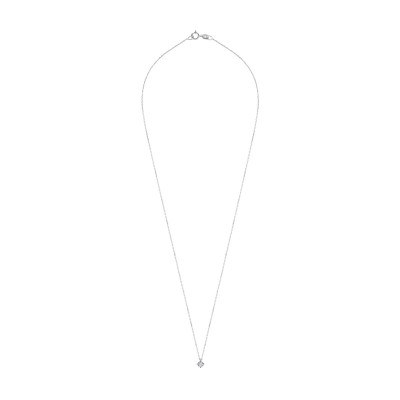 Naszyjnik z białego złota z diamentem - 0,10 ct - Valentine