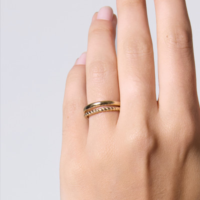 Pierścionek srebrny pozłacany - Simple