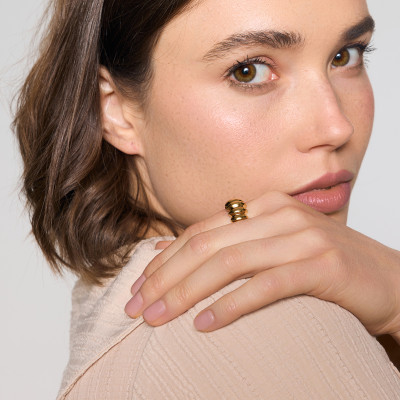 Pierścionek srebrny pozłacany - Simple 