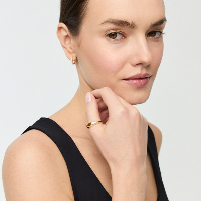 Pierścionek srebrny pozłacany - Simple