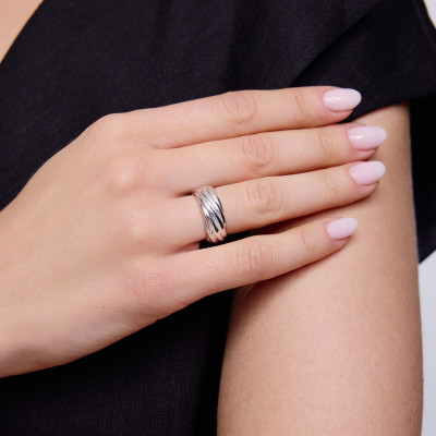 Pierścionek srebrny - skręcany - Simple