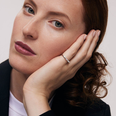 Pierścionek srebrny z perłami i cyrkoniami - Pearls of Sky