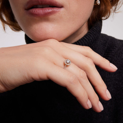 Pierścionek złoty z diamentami H/SI - 0,33 ct - Metropolitan