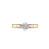 Pierścionek z dwukolorowego złota z diamentem - 0,08 ct -  Amore