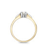 Pierścionek z dwukolorowego złota z diamentem - 0,08 ct -  Amore