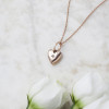 Naszyjnik srebrny pokryty różowym złotem z diamentem - BeLoved