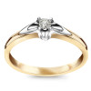 Pierścionek z dwukolorowego złota z diamentem - 0,08 ct -  Amore