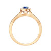Pierścionek złoty z szafirem Royal Blue i diamentami - Metropolitan