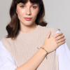 Bransoletka srebrna pozłacana na zielonym sznurku - monstera - Flora