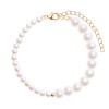Bransoletka srebrna pozłacana z pereł - Pearls
