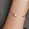 Bransoletka srebrna pozłacana z perłą - Pearls