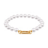 Bransoletka srebrna pozłacana z perłami - Pearls