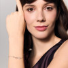 Bransoletka srebrna z cyrkoniami - serca - Unique 
