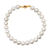 Bransoletka srebrna pozłacana z perłami - Pearls