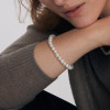 Bransoletka srebrna pozłacana z perłami - Pearls