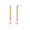 Kolczyki srebrne pozłacane z perłami i cyrkoniami - Pearls