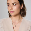Naszyjnik złoty z ceramiką i diamentem - serce