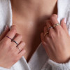 Pierścionek z białego złota z diamentami - YES Rings