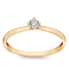 Pierścionek złoty z diamentem YES Hearts & Arrows - 0,08 ct - Valentine