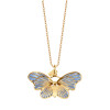 Zawieszka złota pokryta niebieską emalią - motyl