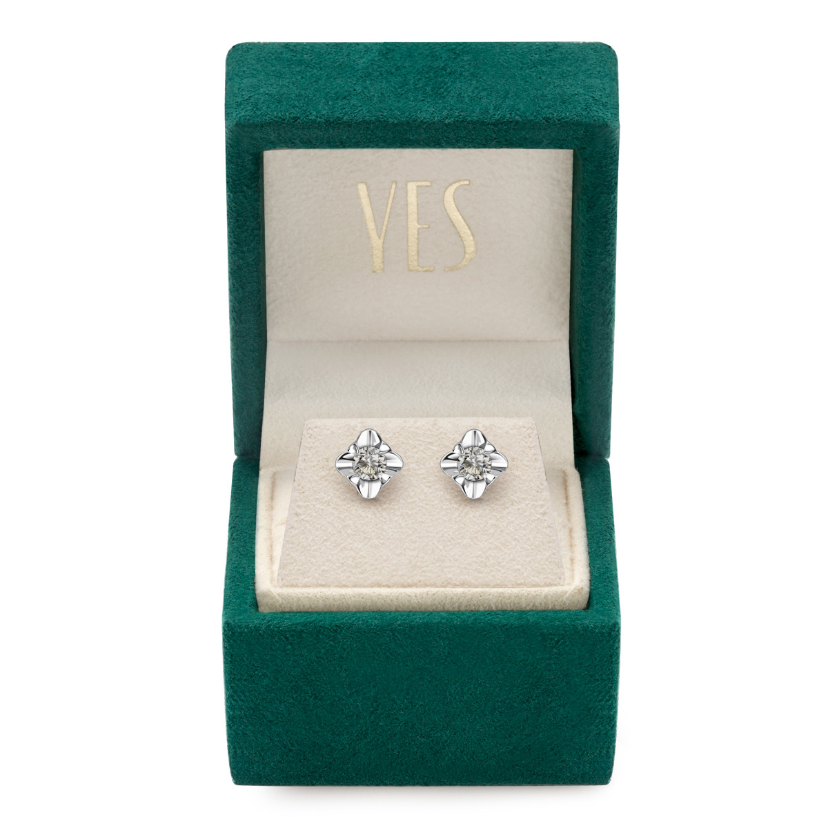 Kolczyki z dwokolorowego złota z diamentami - 0,16 ct