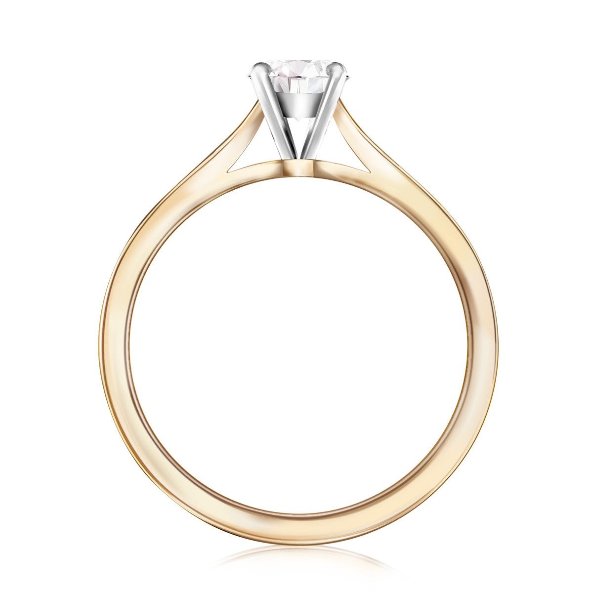 Pierścionek złoty z diamentem YES Hearts & Arrows - Éternel