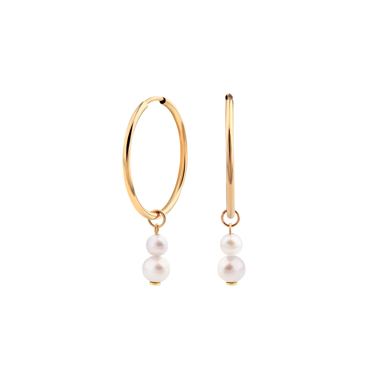 Kolczyki złote z perłami - Pearls (KF17698 - 39233)