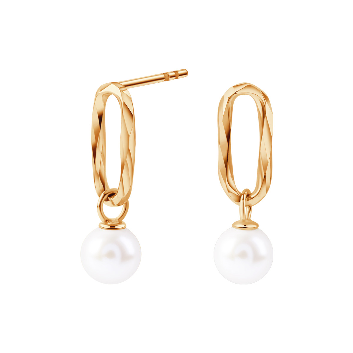 【HYERES LOR】23SS★ Erite23 SV(C) Combi One Touch Earring L Kolczyki złote z perłami - La Prima Shine (FF19032 - 44617)