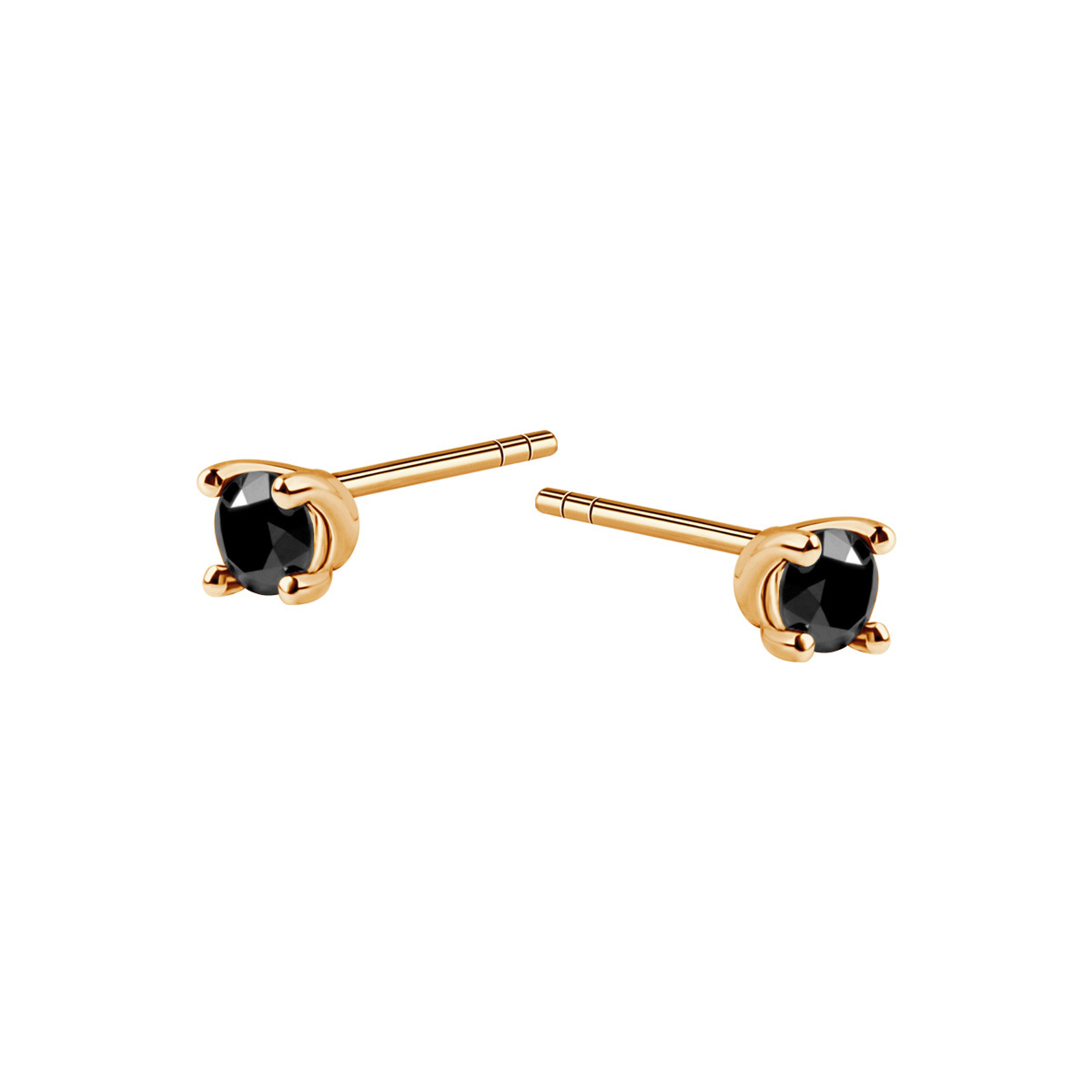 Kolczyki złote z czarnymi diamentami - 0,40 ct - Valentine