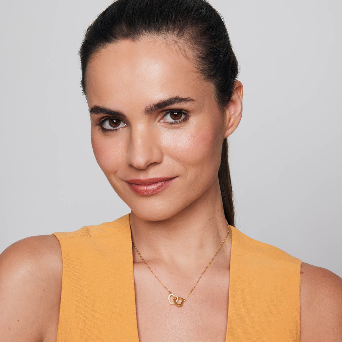 a.y♡ Naszyjnik srebrny pozłacany z cyrkoniami - Scarlet Dream