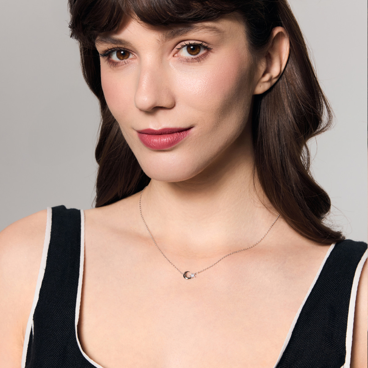 Naszyjnik srebrny z cyrkoniami - Night Sky (ANCH178 - 32499)