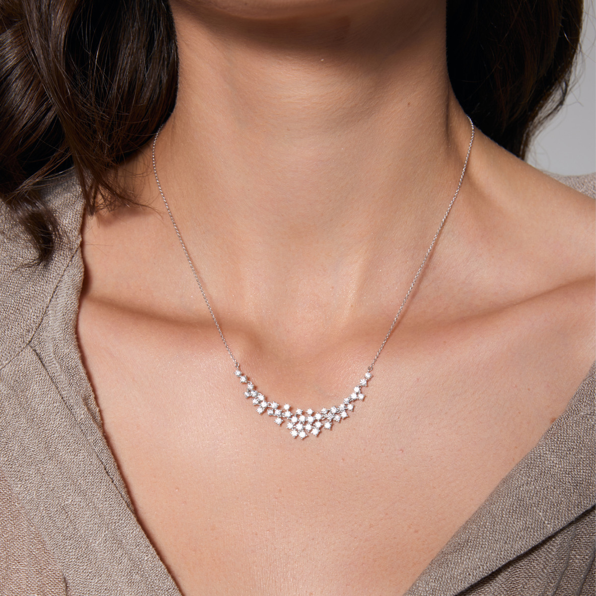 Naszyjnik srebrny z cyrkoniami - Scarlet (ANOG168 - 35030)